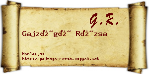 Gajzágó Rózsa névjegykártya