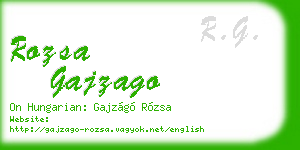 rozsa gajzago business card