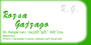 rozsa gajzago business card